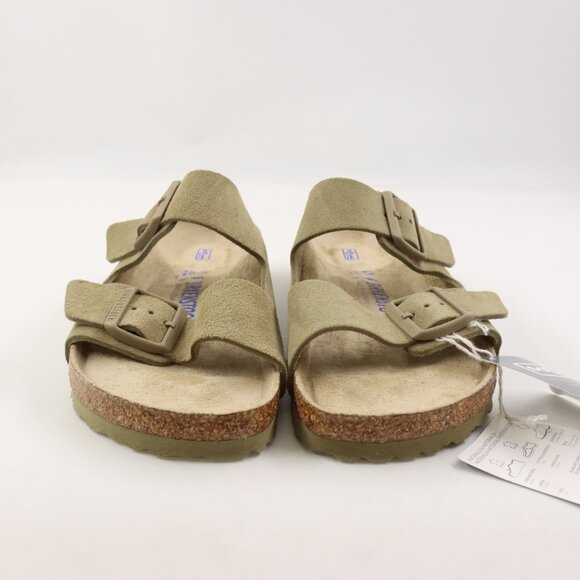 NIDB Birkenstock Arizona Soft Footbed Suede Sandals in Faded Khaki EU Size 41 - Picture 4 of 12